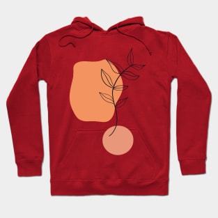 Abstract Leafs with Orange shapes Hoodie